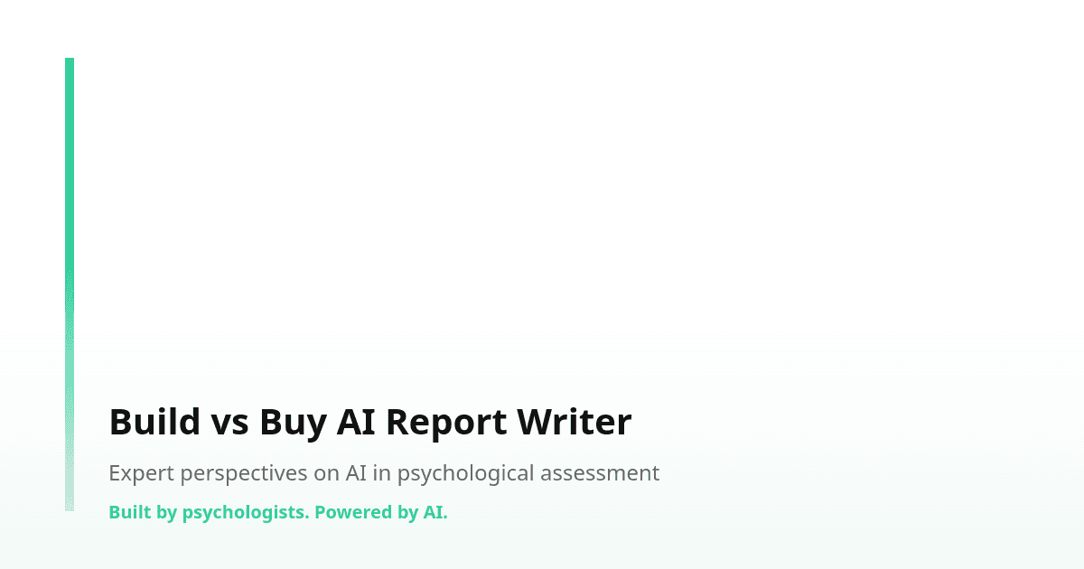 Build vs Buy AI Report Writer