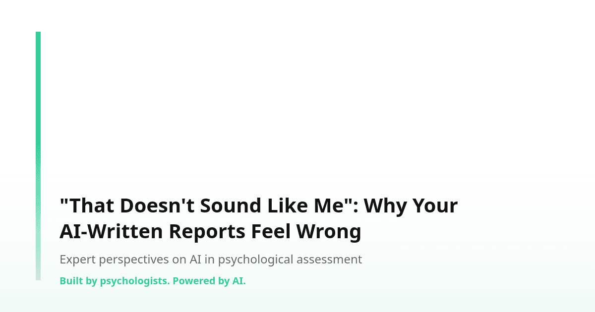"That Doesn't Sound Like Me": Why Your AI-Written Reports Feel Wrong